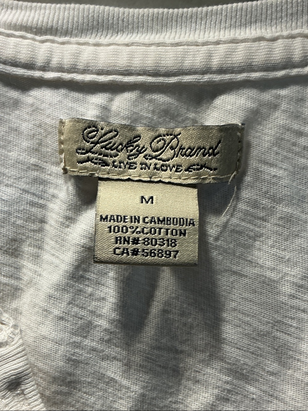 Lucky Brand White Long-Sleeve Tee with Pink Floral Print - Picture 2 of 3